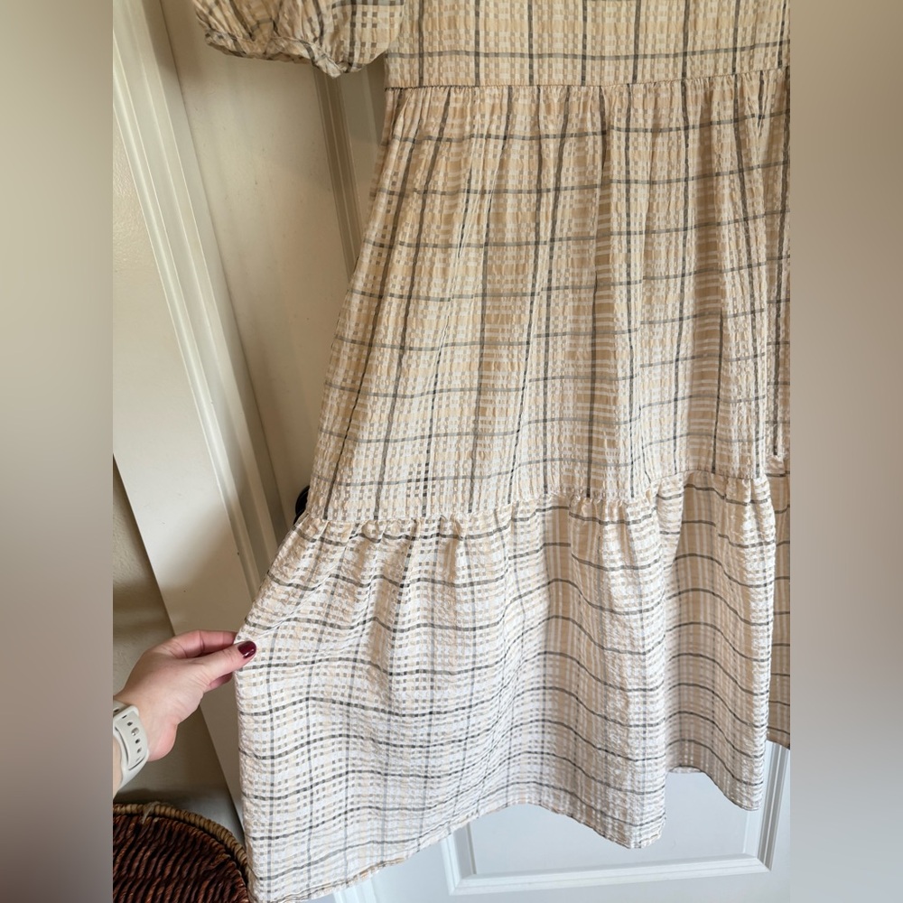 English Factory Cottagecore Cream Colored Puff Sleeve Dress Womens Size XS - Picture 4 of 7